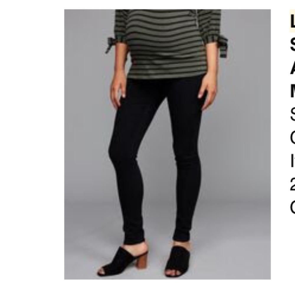 Maternity Jeans, Black, Full panel. Size 27